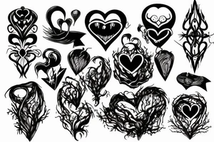 Broken dark heart scary tattoo idea