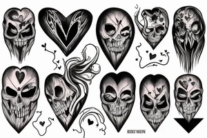 Broken dark heart scary tattoo idea