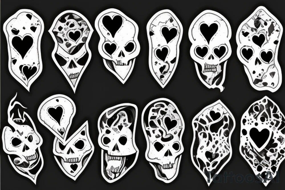 Broken dark heart scary tattoo idea