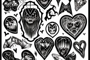 Broken dark heart scary tattoo idea