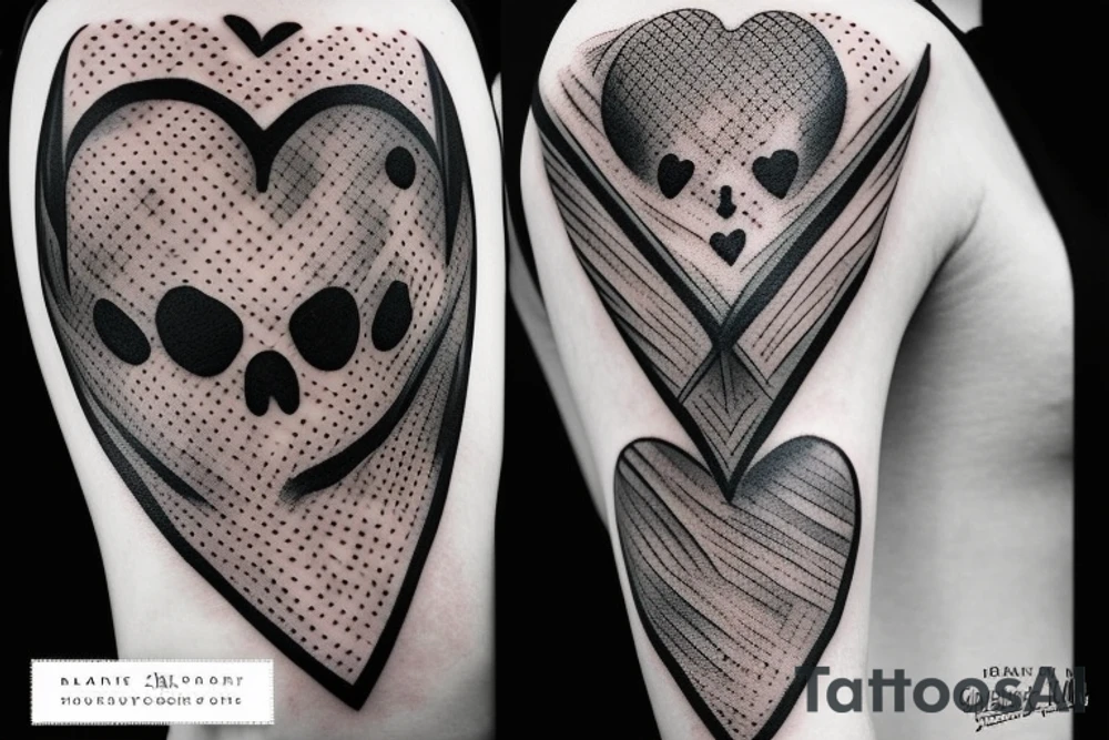 Broken dark heart scary tattoo idea