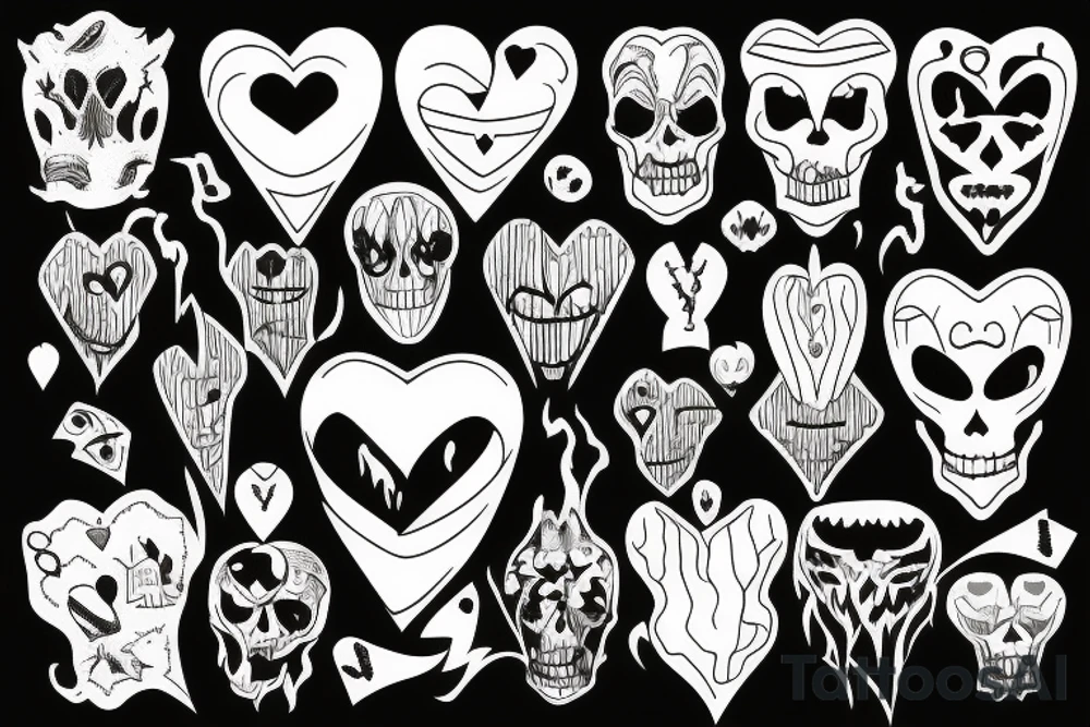 Broken dark heart scary tattoo idea