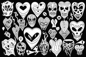 Broken dark heart scary tattoo idea