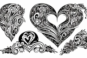 Broken dark heart tattoo idea