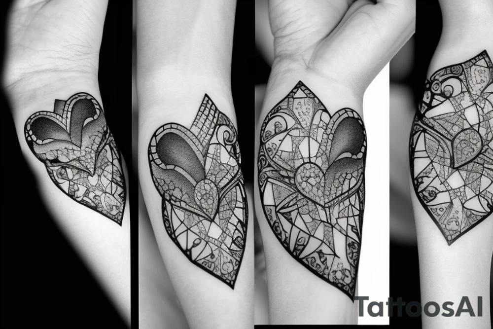 Broken dark heart tattoo idea