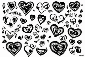 Broken smile dark heart tattoo idea