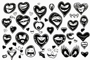 Broken smile dark heart tattoo idea