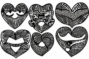 Broken smile dark heart tattoo idea