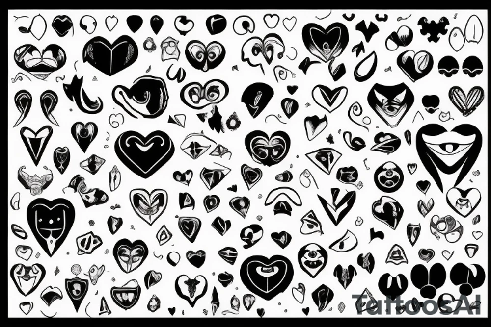 Broken smile dark heart tattoo idea