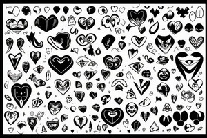 Broken smile dark heart tattoo idea