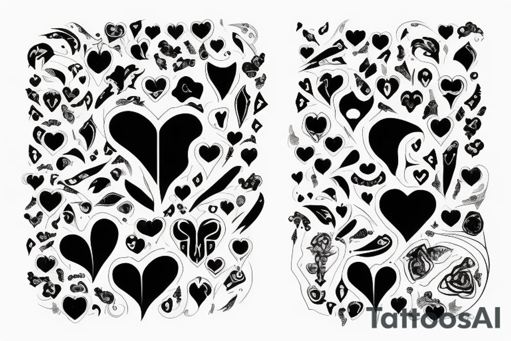 Broken smile dark heart tattoo idea