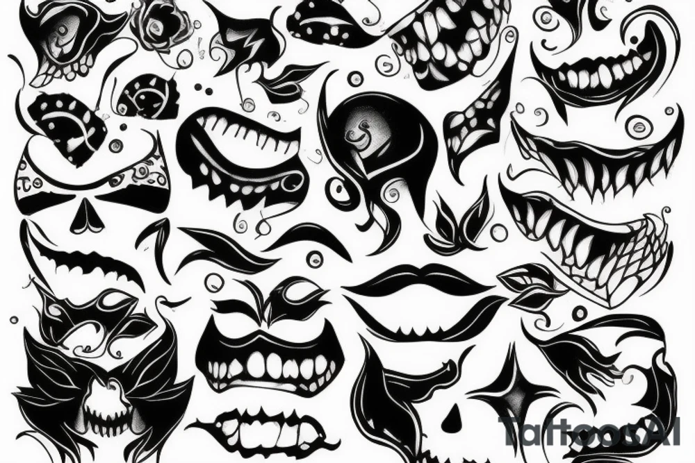 Broken smile dark tattoo idea