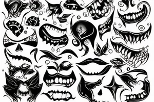 Broken smile dark tattoo idea