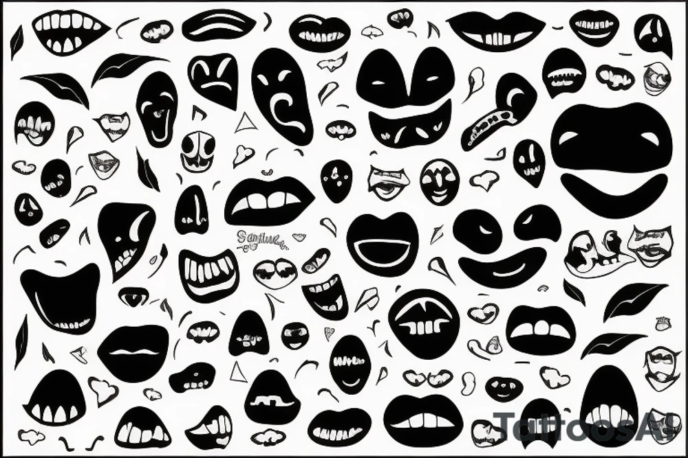 Broken smile dark tattoo idea