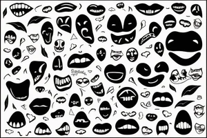 Broken smile dark tattoo idea