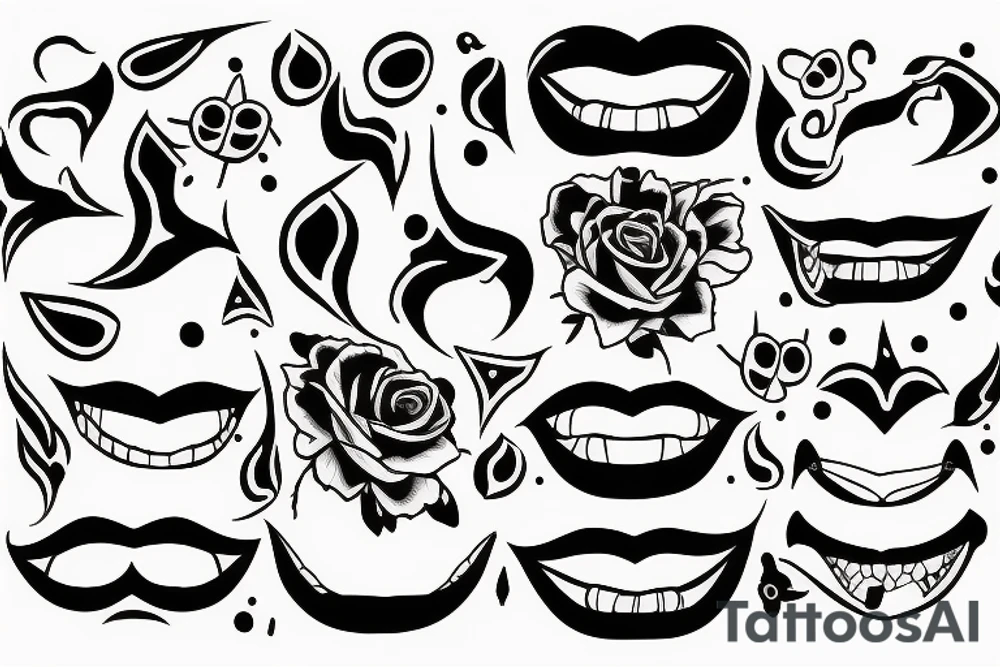 Broken smile dark tattoo idea