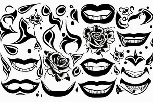 Broken smile dark tattoo idea