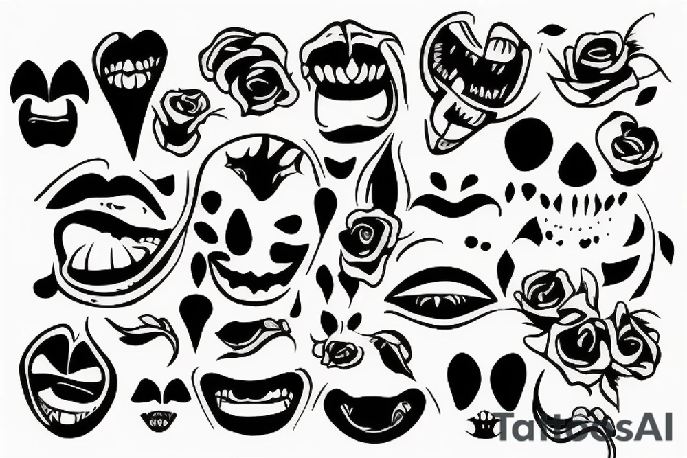 Broken smile dark tattoo idea