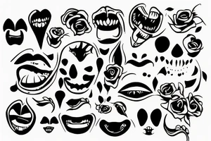 Broken smile dark tattoo idea