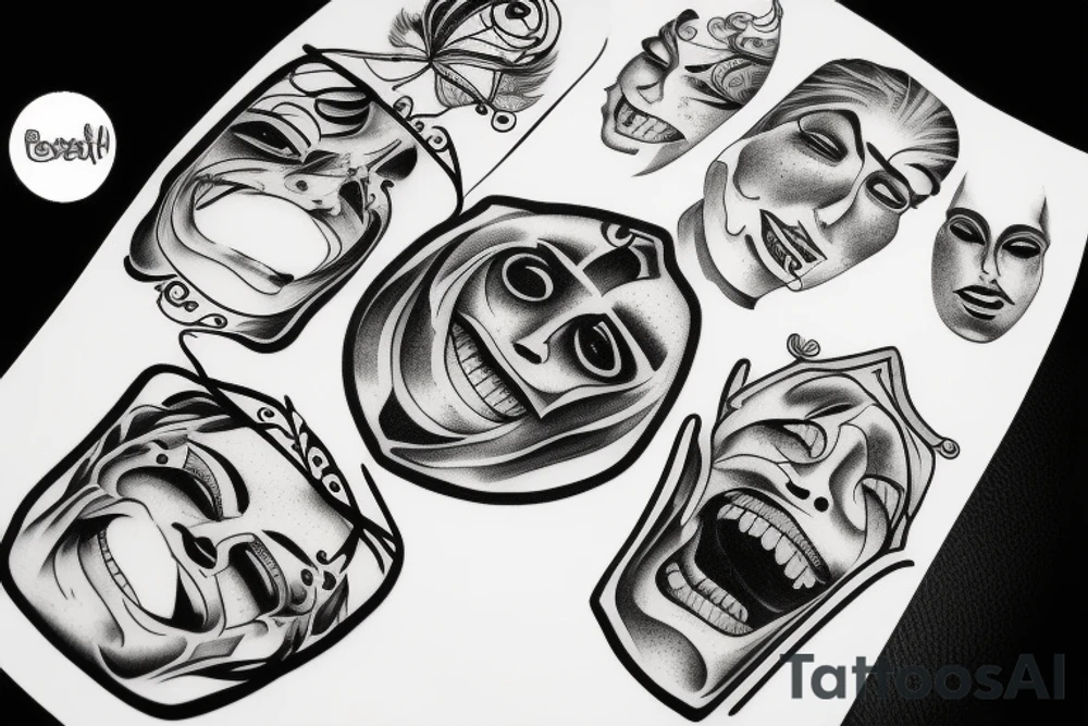 Broken smile dark tattoo idea