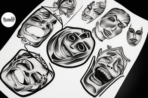 Broken smile dark tattoo idea