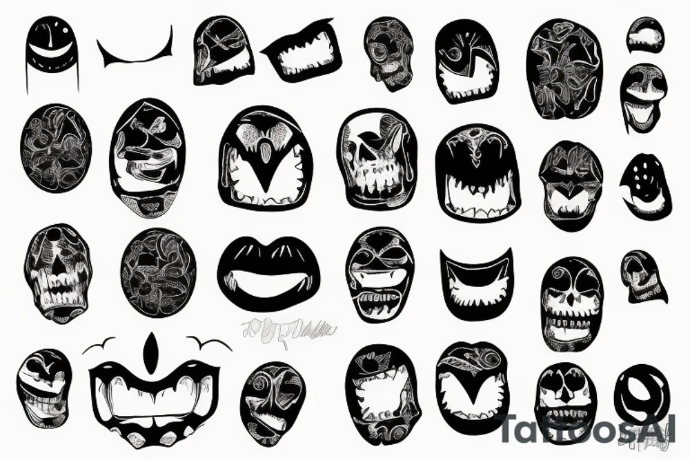 Broken smile dark tattoo idea