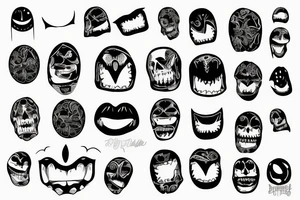 Broken smile dark tattoo idea