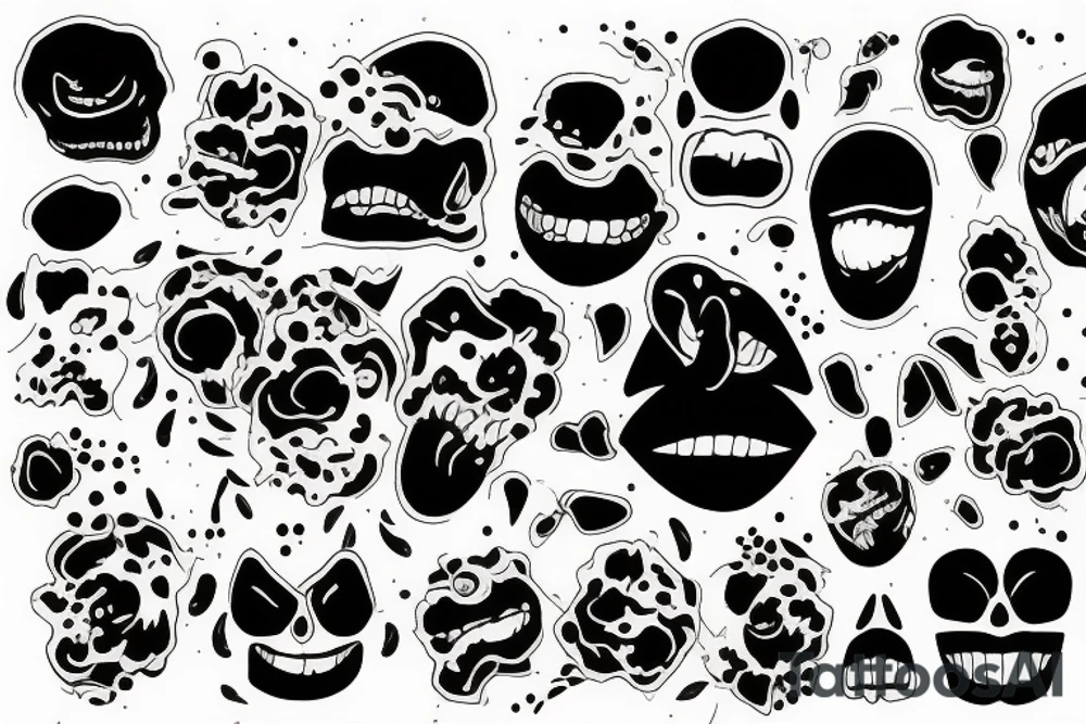 Broken smile dark tattoo idea