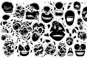 Broken smile dark tattoo idea