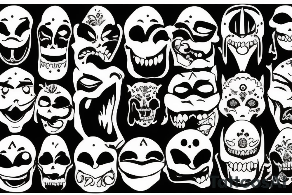 Broken smile dark tattoo idea