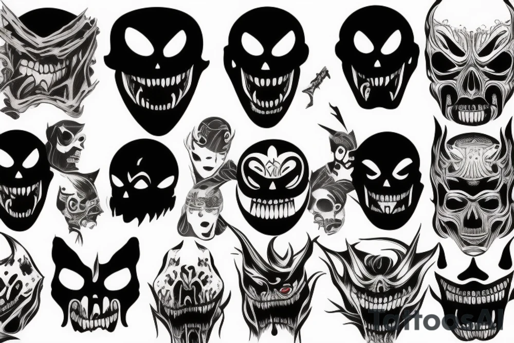 Dark scary mask tattoo idea