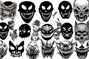 Dark scary mask tattoo idea
