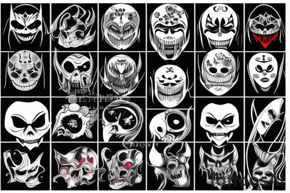 Dark scary mask tattoo idea
