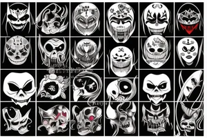 Dark scary mask tattoo idea