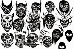 Dark scary mask tattoo idea
