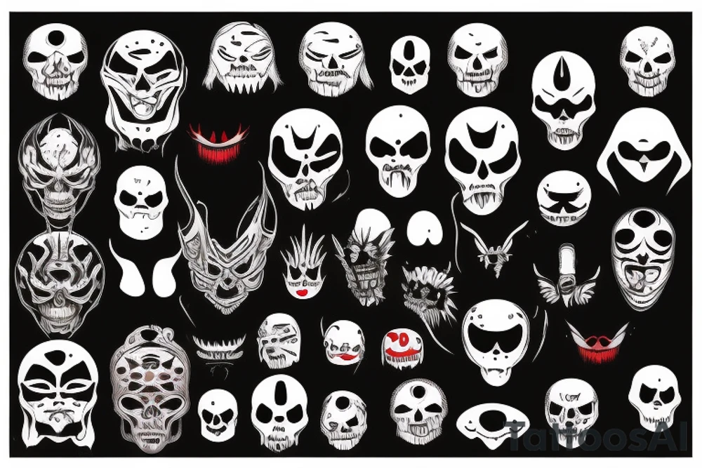 Dark scary mask tattoo idea