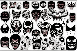 Dark scary Japan mask tattoo idea