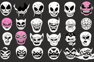 Dark scary Japan mask tattoo idea