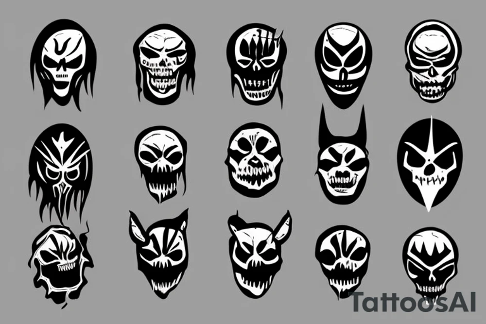 Dark scary mask tattoo idea