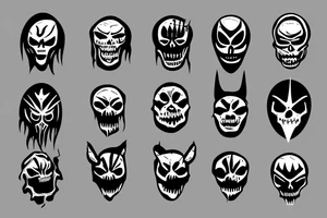 Dark scary mask tattoo idea