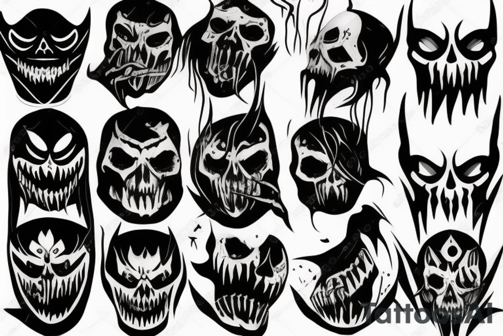 Dark scary mask tattoo idea