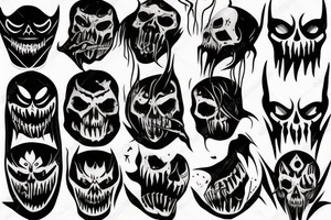 Dark scary mask tattoo idea