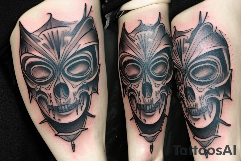 Dark scary mask tattoo idea