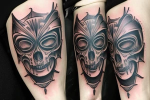 Dark scary mask tattoo idea