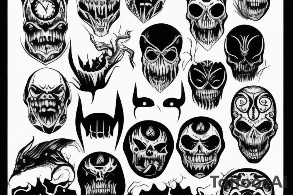 Dark scary mask tattoo idea