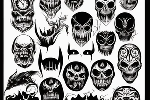 Dark scary mask tattoo idea