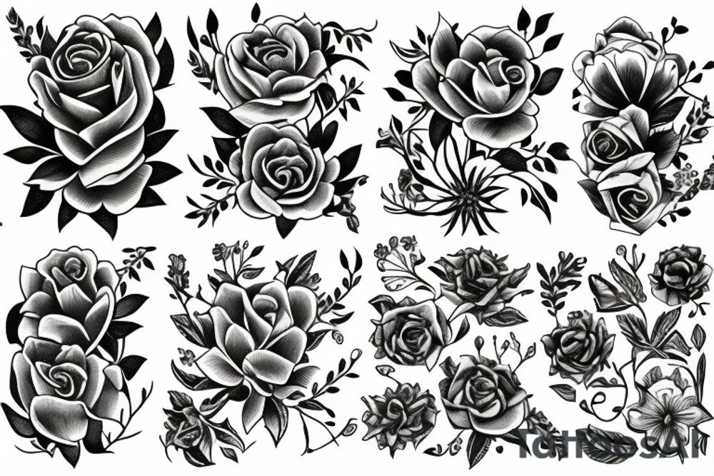 Dark flowers tattoo idea
