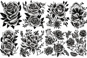 Dark flowers tattoo idea