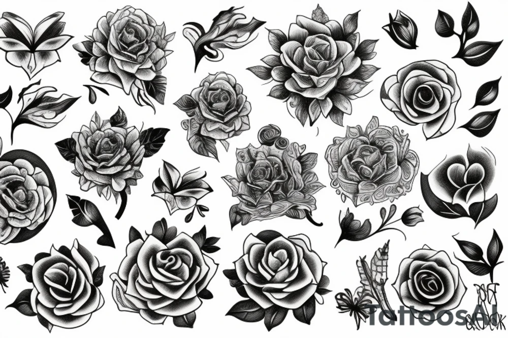 Dark flowers tattoo idea