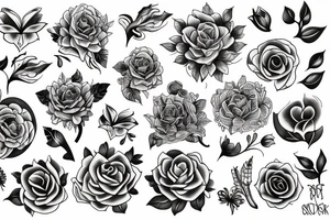 Dark flowers tattoo idea
